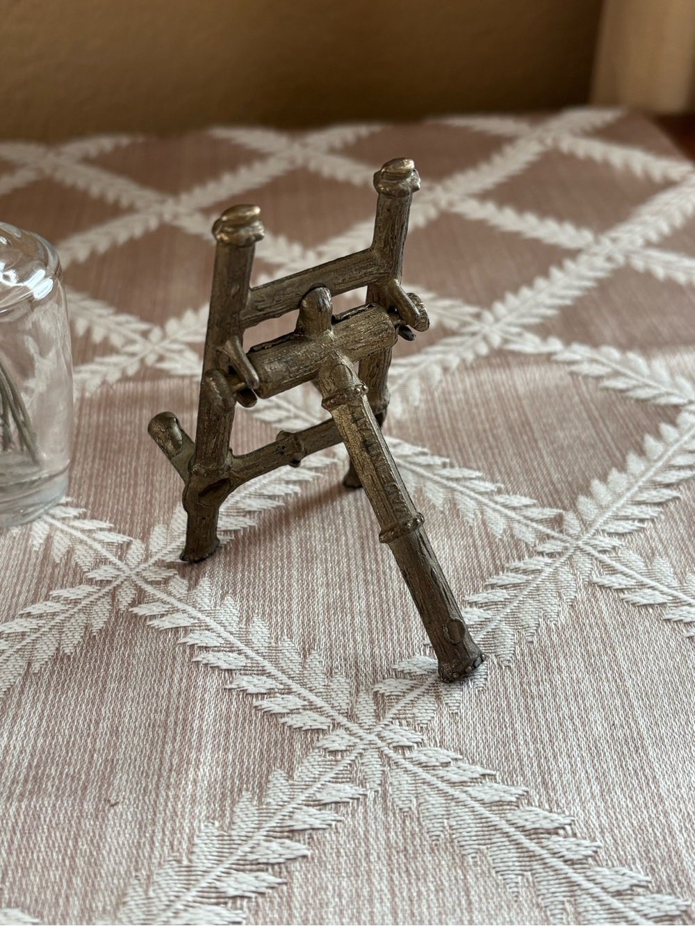 Vintage Brass Mini Easel Display Stand - Brass Finish Signed Made in Italy - Picture 6 of 9